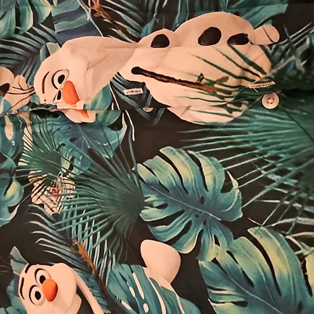 Tropical Disney Frozen Olaf Print Shirt - Picture 2 of 2